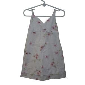 Girls 2T White Floral Embroidered Sleeveless Sundress Pink Flower Dress